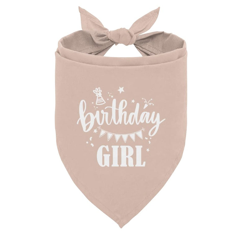 Birthday Girl Dog Bandana Apricot Pink Dog Bandana Funny Cute Dog Bandana Pet Dog Triangle Scarf Pet Dog Scarf Accessories Gift for Dog Lover Dog Bandana for Small Medium Large Dogs (D33)