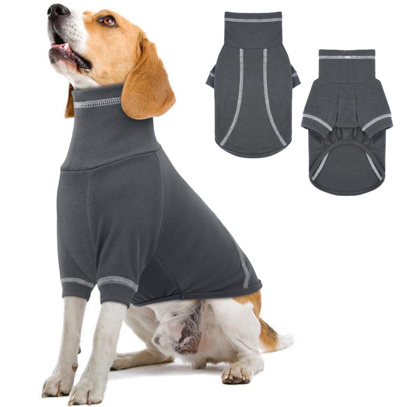 IDOMIK Fleece Dog Shirt Soft Stretchy Dog T-Shirt Small Medium Large Dog Pajamas Turtleneck Pullover Dog Fleece Sweater Dog Sweatshirt Vest Coat for Boy Girl Dog