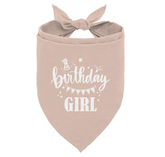 Birthday Girl Dog Bandana Apricot Pink Dog Bandana Funny Cute Dog Bandana Pet Dog Triangle Scarf Pet Dog Scarf Accessories Gift for Dog Lover Dog Bandana for Small Medium Large Dogs (D33)