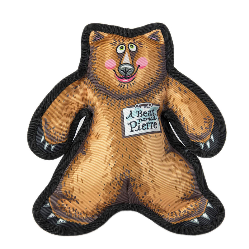Wild Woodies Dog Chew Toy | A Bear Named Pierre Dog Toy | Durable Squeaky Dog Toy |Dog Chew Toy | Rugged Dog Toy | Medium | 9