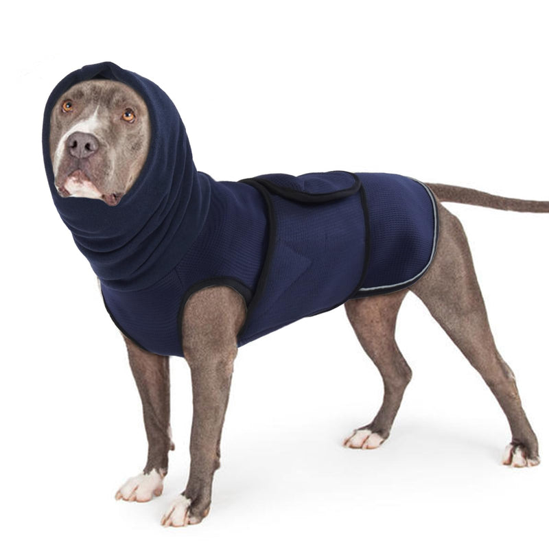 Lelepet Dog Anxiety Shirt with Dog Ear Cover for Anxiety Relief Dog Anxiety Jacket Breathable Dog Shirts with Dog Calming Hood Reflective Strips Dog Calming Vest for ThunderstormsSeparationFireworks